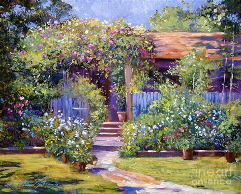 Garden Summer Cottage Painting by David Lloyd Glover