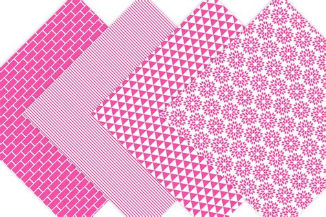 Hot Pink Digital Paper - Background Patterns (14919) | Backgrounds | Design Bundles