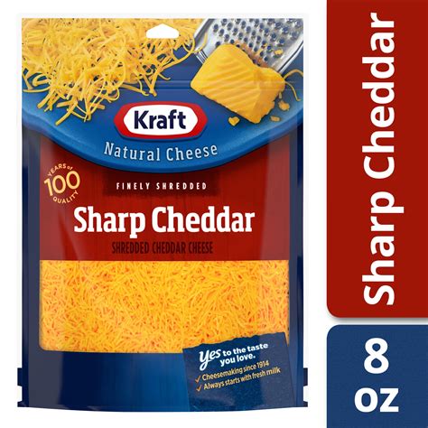 Kraft Sharp Cheddar Finely Shredded Cheese, 8 oz Bag - Walmart.com ...