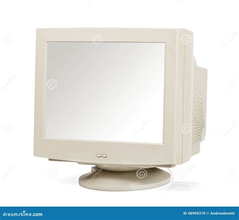 Vintage Computer Monitor Isolated On White Stock Photo - Image of retro, ratio: 48909370