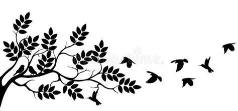 Tree Silhouette Bird Flying Stock Illustrations – 4,368 Tree Silhouette ...