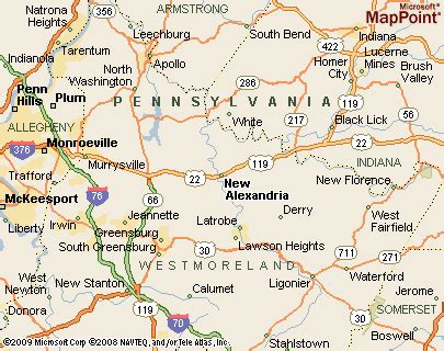 New Alexandria, Pennsylvania Area Map & More