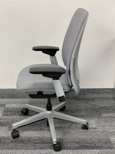 Steelcase Amia Task Chair with Silver Frame and Grey Fabric