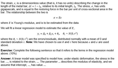 Solved The strain, s, is a dimensionless value (that is, it | Chegg.com