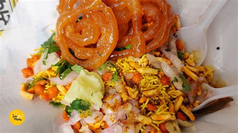 Indore Famous Breakfast Poha Jalebi Rs. 12/- Only l Guru Sagar Sweets l ...