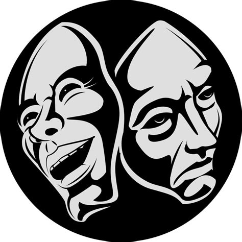 Illustration Of Two Face Masks With A Happy And Sad Face, Isolated On ...