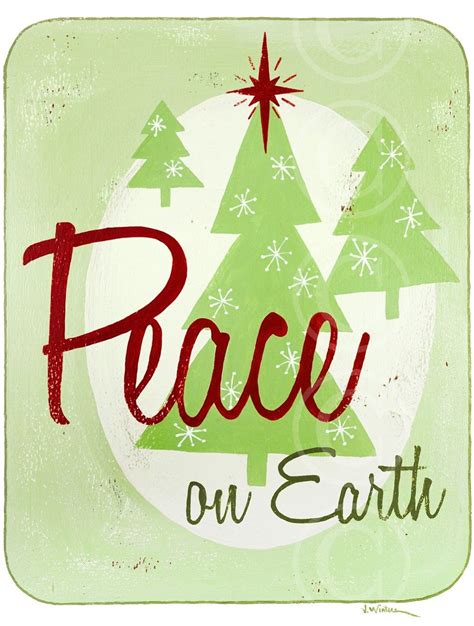 Christmas - Peace on Earth - green Christmas art print. via Etsy ...