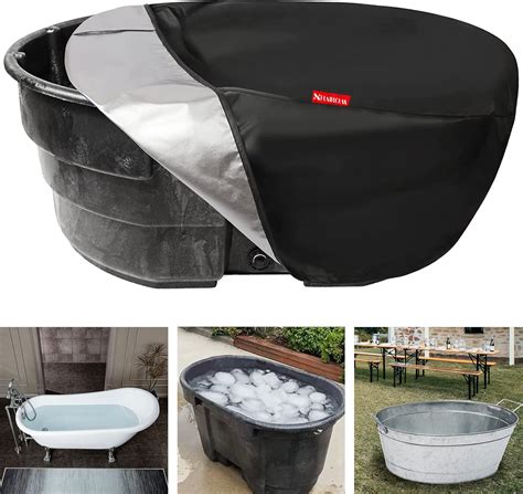 Amazon.com : Waterproof Stock Tank Cover for 100 Gallon Stock Tank Oval, Outdoor Stock Tank ...