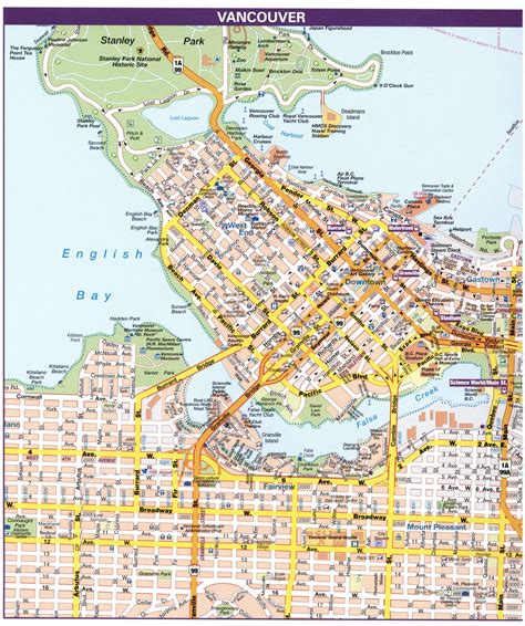 Map of Vancouver street: streets, roads and highways of Vancouver