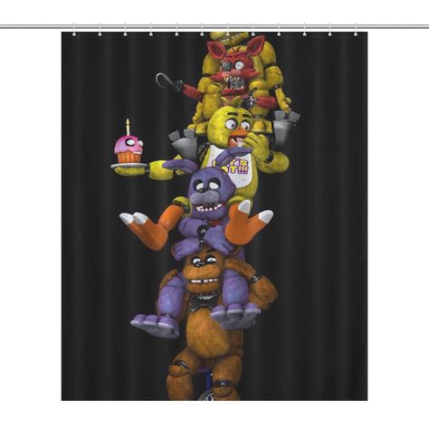 Five Nights at Freddy's FNAF Decorative Bath Curtain 60x72Inch Shower Curtain with 12 Hooks for ...