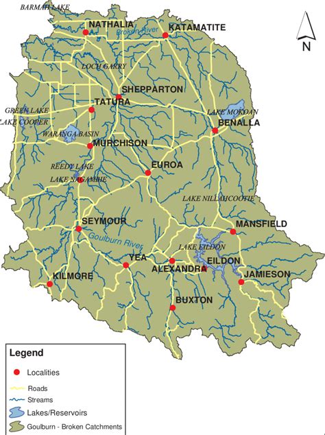 Map of the Goulburn and Broken River catchments. | Download Scientific Diagram