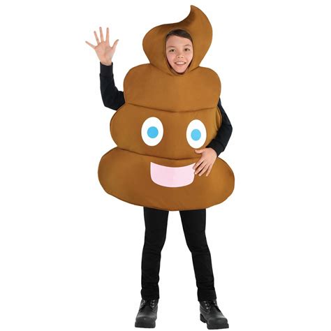 Kids Poop Emoticon Funny Smiley Emoji Fancy Dress Costume Boys Girls 6-8 Years | eBay