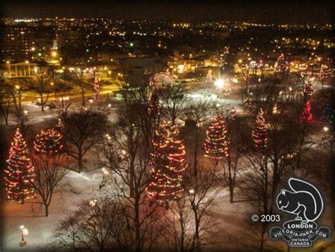 Winter Wonderland In Victoria Park At Night – London, Ontario Canada