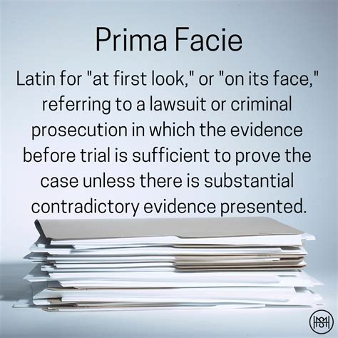 Prima Facie Meaning in Law