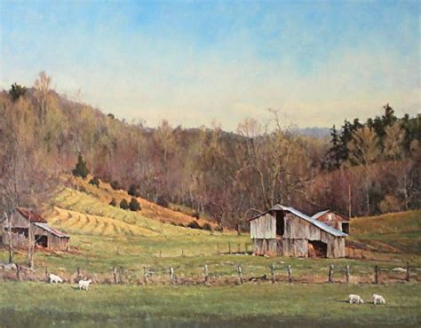 Perry Austin "Old Barns, Old Hills" 48x60, oil "West Virginia Landscape Paintings" http://www ...