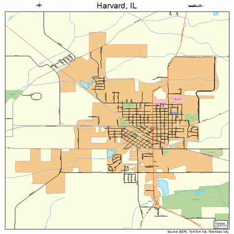 Harvard Illinois Street Map 1733331