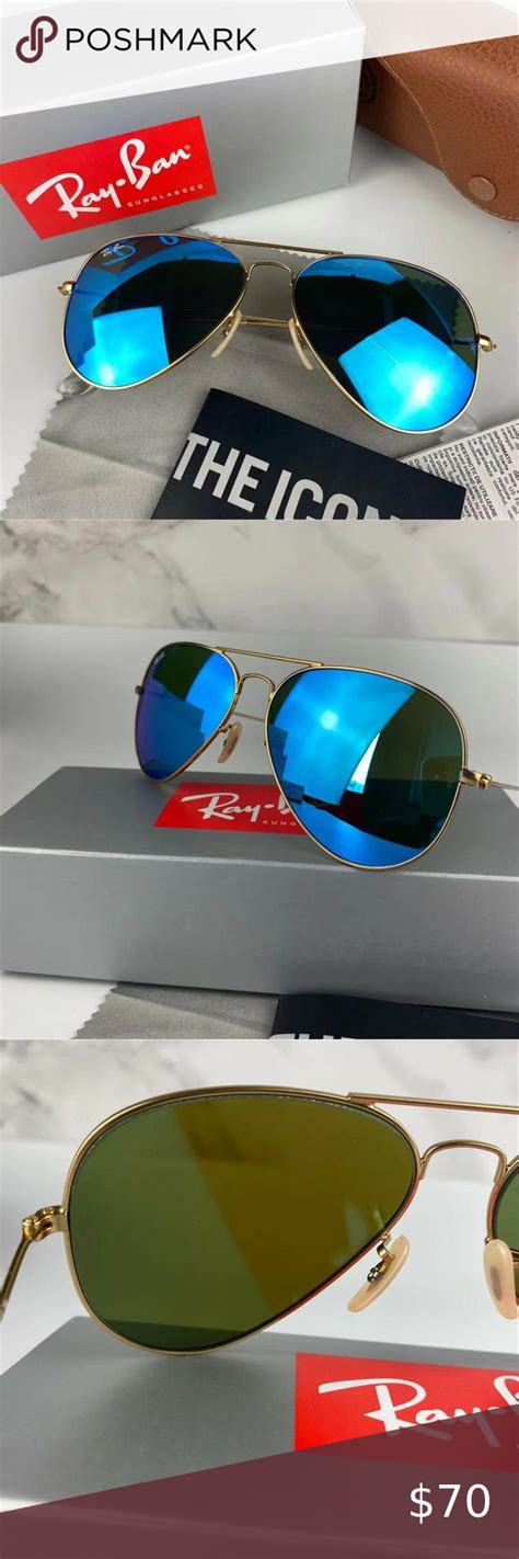 Ray-Ban Aviator Blue Flash Sunglasses RB3025🍃 | Ray ban aviators blue ...