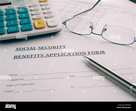 social security benefits application form Stock Photo - Alamy