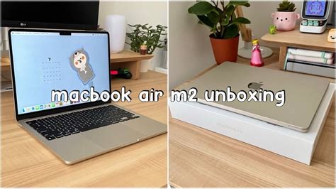 MacBook Air M2 Aesthetic Unboxing & Setup *starlight* - YouTube