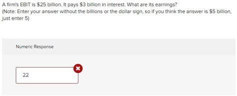 Solved I used the EBIT formula and got it wrong. the process | Chegg.com