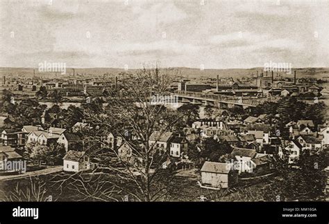 South Hadley Falls and County Bridge. 1907 Stock Photo - Alamy