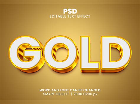 Gold 3D Editable Photoshop Text Effect Template by Bdrobin on Dribbble