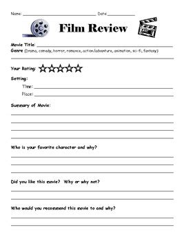 Movie Review Template For Students | HQ Printable Documents