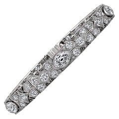 Art Deco CARTIER Diamond Platinum Bracelet For Sale at 1stDibs