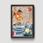 Charizard Blastoise Pokemon Anime Poster Kids Bedroom Wall Art Gift Idea OutletTrends.com Free ...