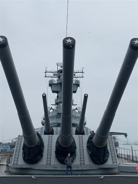 [OC] For comparison, yours truly at 6'3" in front of the main armament ...