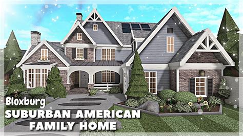 BLOXBURG: Suburban American Family Home Speedbuild | Bloxburg House Build - YouTube