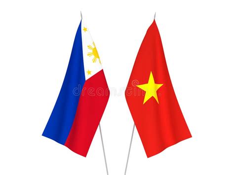 Philippines And Vietnam Two Flags Textile Cloth, Fabric Texture Stock Illustration ...