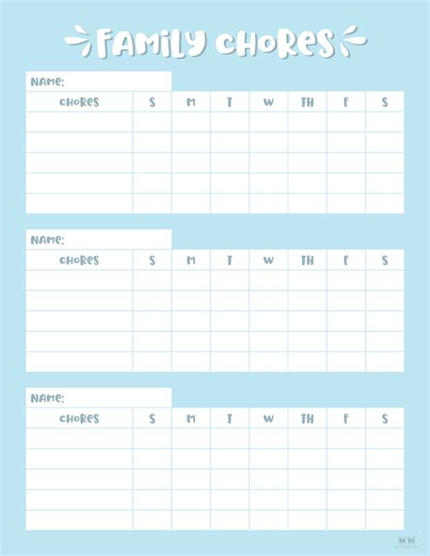 Daily Chore Chart For Kids