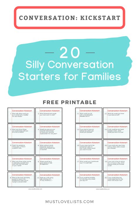20 Silly Conversation Starters for Families