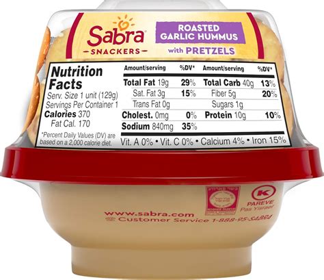 Sabra Hummus Nutrition Label - Ythoreccio