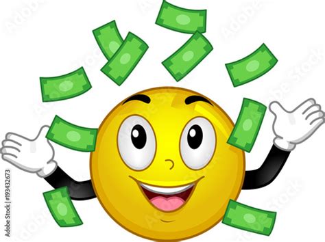 Mascot Smiley Money Rain Illustration - Buy this stock vector and ...