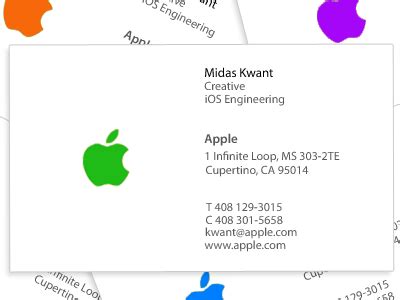 Apple Business Card by Midas Kwant on Dribbble