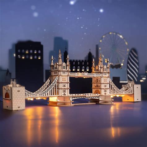 European Architecture 3D Wooden Puzzle DIY Assemble for Kids and Adults, Eiffel Tower and London ...