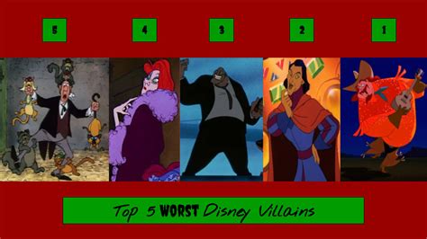 Top 5 Worst Disney Villains by JJHatter on DeviantArt