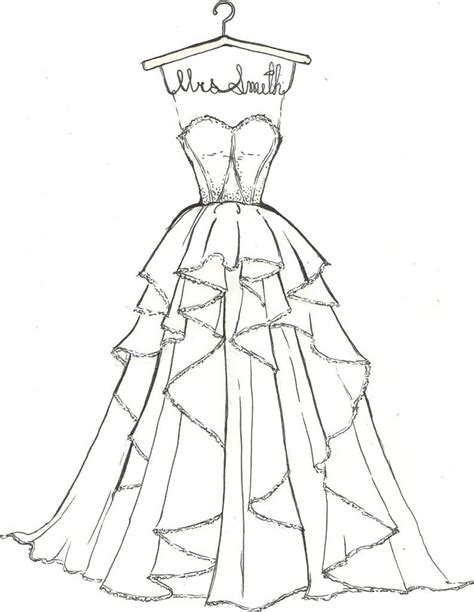 wedding dress coloring pages kids | Dress sketches, Dress drawings, Fashion sketches dresses