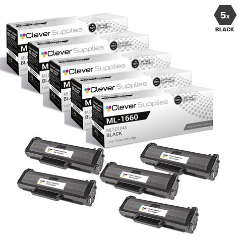 Compatible Samsung ML-1660 Toner Cartridge 5 Black (MLT-D104S) - Clever ...