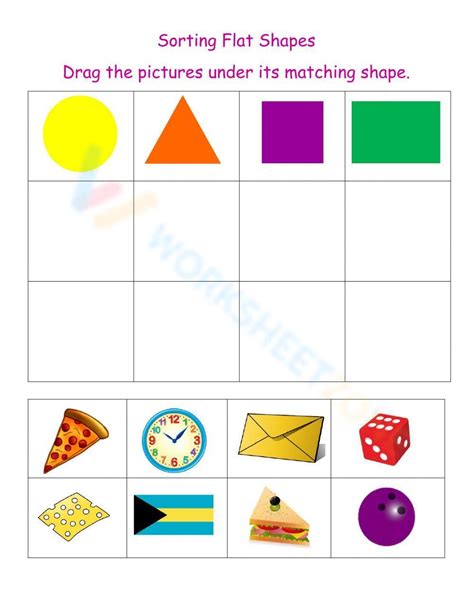 Sorting Flat Shapes Worksheet