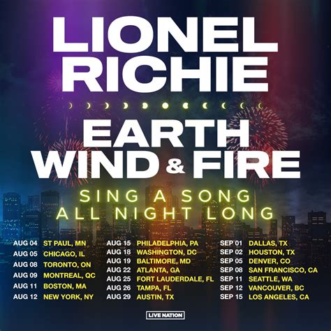 Lionel Richie/Earth Wind & Fire touring together