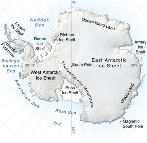 Topographic map Antarctica | GRID-Arendal