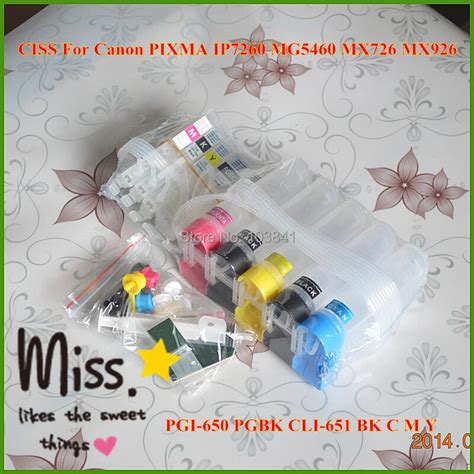 Continuous Ink Supply System PGI 650 CLI 651 For Canon PIXMA IP7260 ...