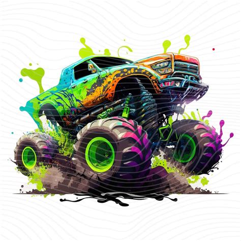 Monster Truck Clipart, Monster Truck PNG, Monster Truck Sublimation ...