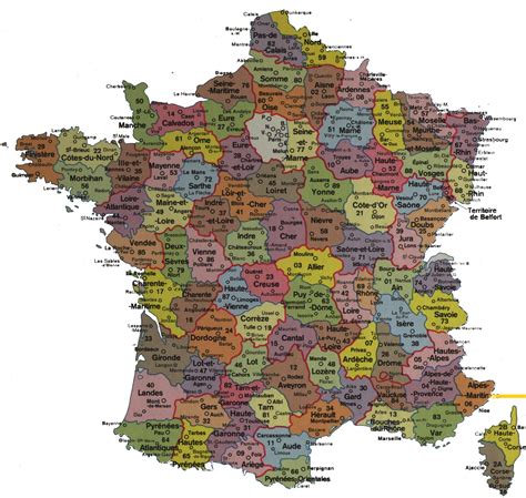 CARTE FRANCE-Administrative départements | Carte, Cartes