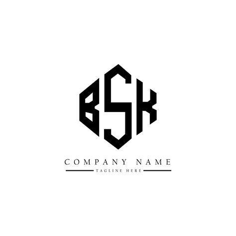 BSK letter logo design with polygon shape. BSK polygon and cube shape logo design. BSK hexagon ...