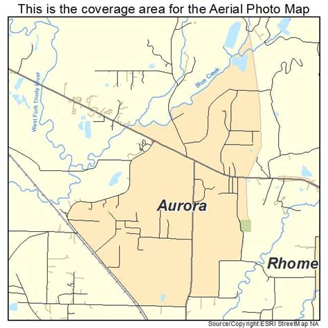 Aerial Photography Map of Aurora, TX Texas