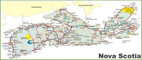 Nova Scotia road map - Ontheworldmap.com